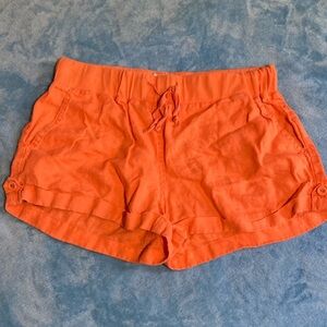 Banana Republic Vibrant Orange 100% Linen Shorts Women’s size M